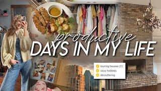 DAYS IN MY LIFE | touring houses (!!!), cozy hobbies, decluttering, & weekend roadtrip prep 