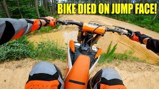 KTM125 Crashes Head First on Double Jump