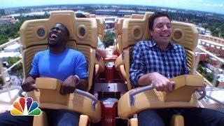 Jimmy and Kevin Hart Ride a Roller Coaster