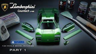 #01 Lamborghini Countach LP400 | Aoshima | 1/24 | Scale Model Building | ASMR |