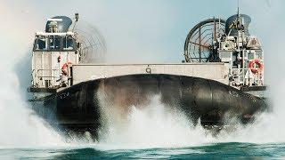 US Navy LCAC Hovercraft in Action