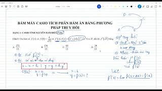 Casio tích phân hàm ẩn bằng phương pháp truy hồi