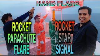 ACTUAL TESTING OF ROCKET PARACHUTE FLARE, ROCKET STAR SIGNAL & HAND FLARE  ONBOARDAHIP | JALOPAPS