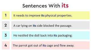 Sentences with its, its in a  Sentence, Sentences about its