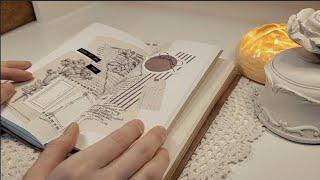 ASMR | 비가 오는 날️ 차분히 엔틱 다꾸하기 : Decorating a diary | Vintage Journal | 앤틱 Daily다꾸