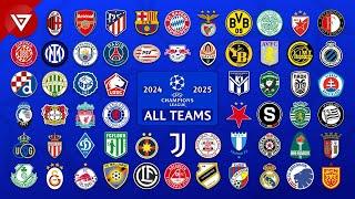 All Teams Qualified UEFA Champions League 2024/25 Qualifying Round, Play-off, Group Stage