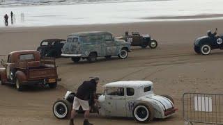 Bridlington 2023 Race The Waves Wacky Races - Rat Rod, Hot Rod, Custom Cars & Bikes - Beach Fun Day