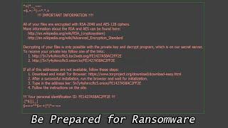 Be Prepared for Ransomware