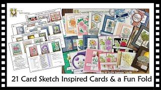 21 Card Sketch inspired Cards & a Fun Fold Card with FREE PDF Project Sheets