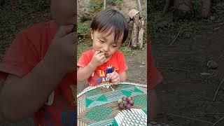 eating pure organic grapes