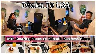 ঢাকা-আমেরিকা ।Journey with Etihad Airlines Boeing 787 Dreamliner & Airbus A350 | Dhaka to USA 2022