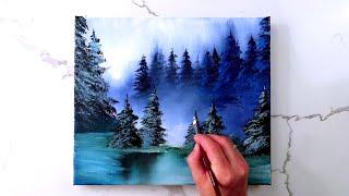 Step-by-Step Winter Pond Acrylic Painting Techniques for Beginners