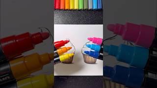Cupcakes with Paint Markers! ️ Day vs Night Tones!  What’s your fav?!  #funnyart