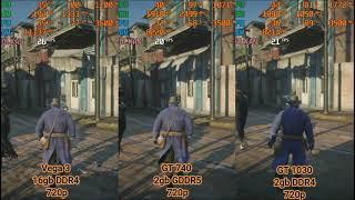 Red Dead Redemption 2 Athlon 3000g Vega 3 vs GT 740 vs GT 1030 ddr4