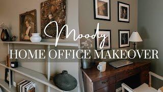 Moody Home Office Makeover | How I Style Thrifted Home Decor