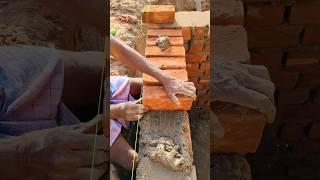 Beautiful  bricklaying methods  #shorts #shortsfeed #construction #brickworks #bricklaying