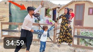 Family love, installing the door of the hut and cleaning it by Maryam and Mehdi.