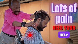 Baba Need Your Help to Cure My Neck Pain | Pain Killer Head Massage by Baba Barber