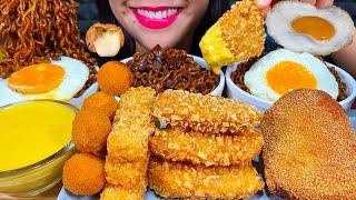 ASMR FISH NUGGET, FISH STICK, CHICKEN CUTLET, CHEESE BALLS, BLACK BEAN NOODLES MASSIVE Eating Sounds