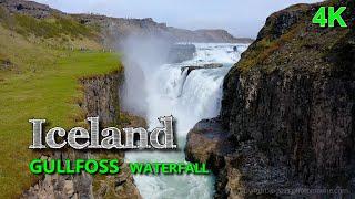 ENJOY ICELAND 2023  GULLFOSS WATERFALL (by DRONE) An essential place to visit traveling to Iceland.