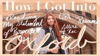 HOW I GOT INTO OXFORD FOR MY MASTERS |GPA, Statement of Purpose, Resume, etc | International Student