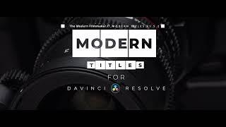 Modern Titles For Davinci Resolve 18 | Animated Title Presets