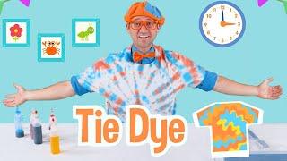 Blippi Learns About Colors and Makes Tie Dye T-shirts! - Educational Videos For Kids