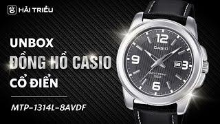 Đập hộp đồng hồ Casio dây da cổ điển | Đồng hồ Casio nam đen MTP-1314L-8AVDF giá rẻ