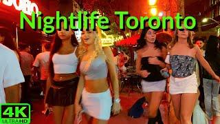 【4K】COOL TORONTO NIGHTLIFE | NIGHTLIFE STREET WALK | CANADA NIGHTLIFE