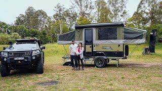 Camper trailer camping in the rain with our newest family member - Nowra NSW