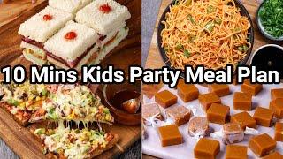 10 Mins Kids Party Meal Ideas - Kids Birthday Party Menu | 4 Simple & Healthy Kids Snack Recipes