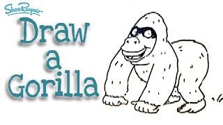 How to draw a cartoon Gorilla - Shoo Rayner