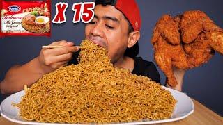 GILA!! MUKBANG 15 MIE GAGA GORENG ASLI PAKE 1 EKOR AYAM!