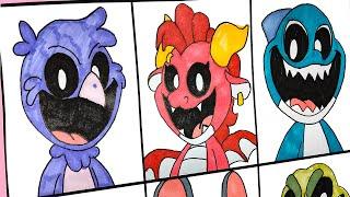 Drawing Poppy Playtime Chapter 4 Poe, Simon Smoke, Maggie Mako, Icky Licky, Touille, Allister Gator