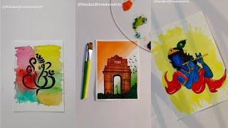 4 Easy Watercolor Paintings / Watercolor Paintings/ Nandani Srivastava Arts