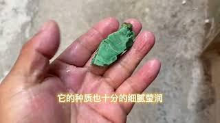 种老色辣的翡翠原石，切开后表现十分养眼，收藏级别的小料！#天然翡翠 #赌石 #翡翠原石 #翡翠 #翡翠直播