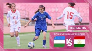 HIGHLIGHTS | TAJIKISTAN vs UZBEKISTAN |MD2| CAFA U17 WOMEN'S CHAMPIONSHIP 2025