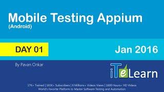 Mobile Testing Training Appium demo day - 01 (Android)