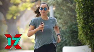 Jennifer Garner Takes A Jog In Brentwood As Ben Affleck Leans On Her For Support