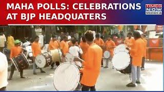 Maharashtra Poll Result: BJP Crosses 220-Mark In Trends, Celebrations Continue At HQ | WATCH Video