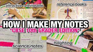 How I Make My Notes As a *CBSE 10th Grader*  | effective, attractive + tips | Dia Gautam