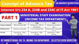 Interest u/s 234A. 234B  , 234C of Income tax || Concept of Advance Tax || Part-1