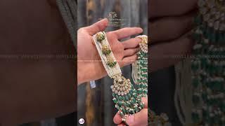 Emerald Pearl Haram  Premraj Shantilal Jain Jewellers | @brideessentials #goldjewellery #emerald