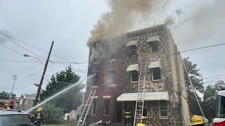 Philadelphia Fire Department All Hands Working House Fire on north 4th street