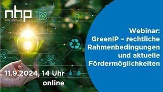 Webinar zu Green IP