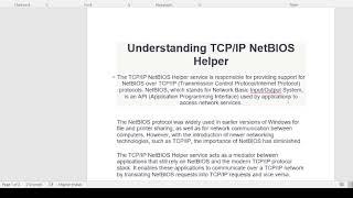 TCP/IP Netbios Helper service helps make things work when you don’t use Netbios on your network and