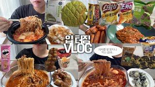 역대급으로 입터졌던 폭식VLOG/마라탕+꿔바로우/무뼈국물닭발+당면+주먹밥/매운짬뽕+차슈주먹밥/매운카레+소세지/메론생크림우유빵/감자칩/프링글스/초코바/두바이초콜렛/일본컵라면