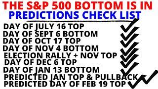 The S&P 500  Bottom Is In -The Pullback That I Predicted on Feb 19th, the Day of the Top is Now Over