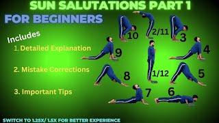 Sun Salutations for Beginners/How to do Surya Namaskar/ Surya Namaskar For Full Body Opening.