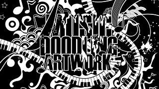 zentangle drawing in Adobe Illustrator - Music Doodling